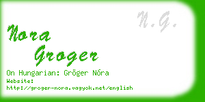 nora groger business card